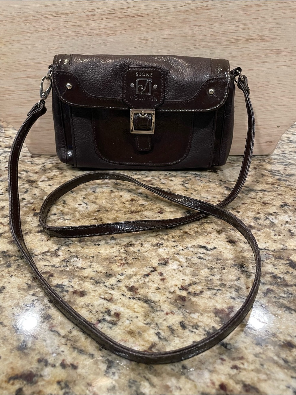 Stone Mountain Accessories Brown Leather Shoulder Bag with Buckle